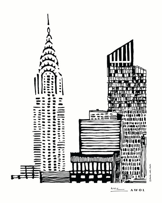 New York City Skyline With Skyscraper Buildings