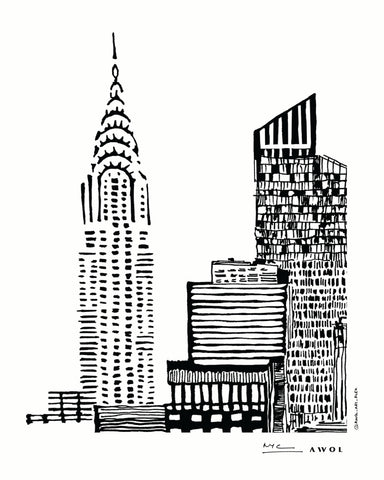 New York City Skyline With Skyscraper Buildings
