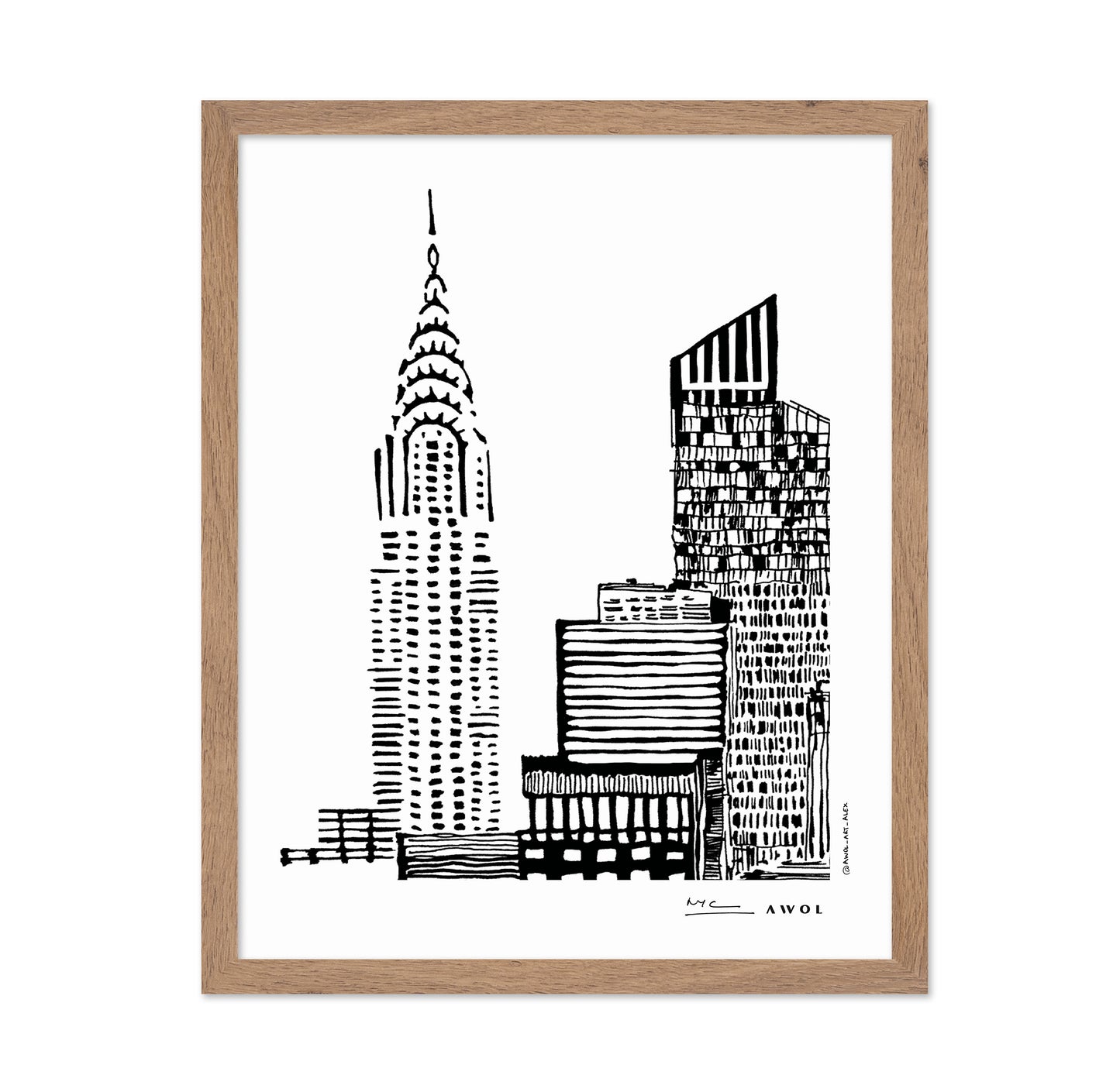 New York City Skyline With Skyscraper Buildings