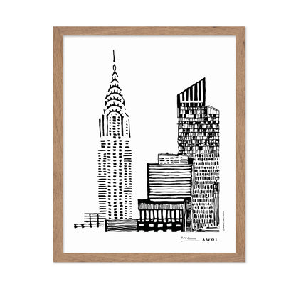 New York City Skyline With Skyscraper Buildings