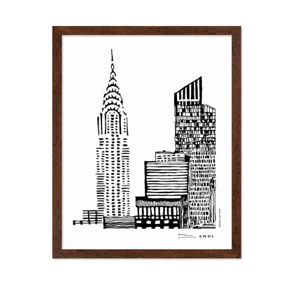 New York City Skyline With Skyscraper Buildings
