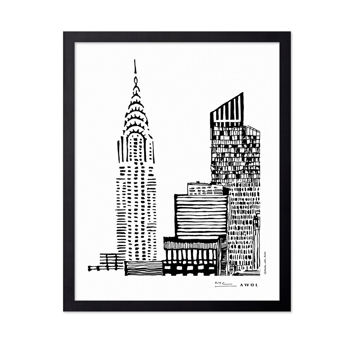New York City Skyline With Skyscraper Buildings