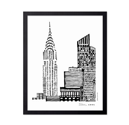 New York City Skyline With Skyscraper Buildings