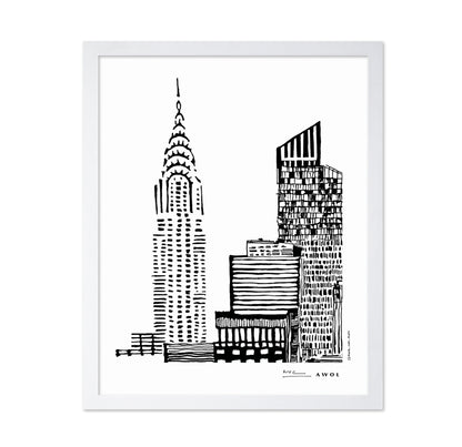 New York City Skyline With Skyscraper Buildings