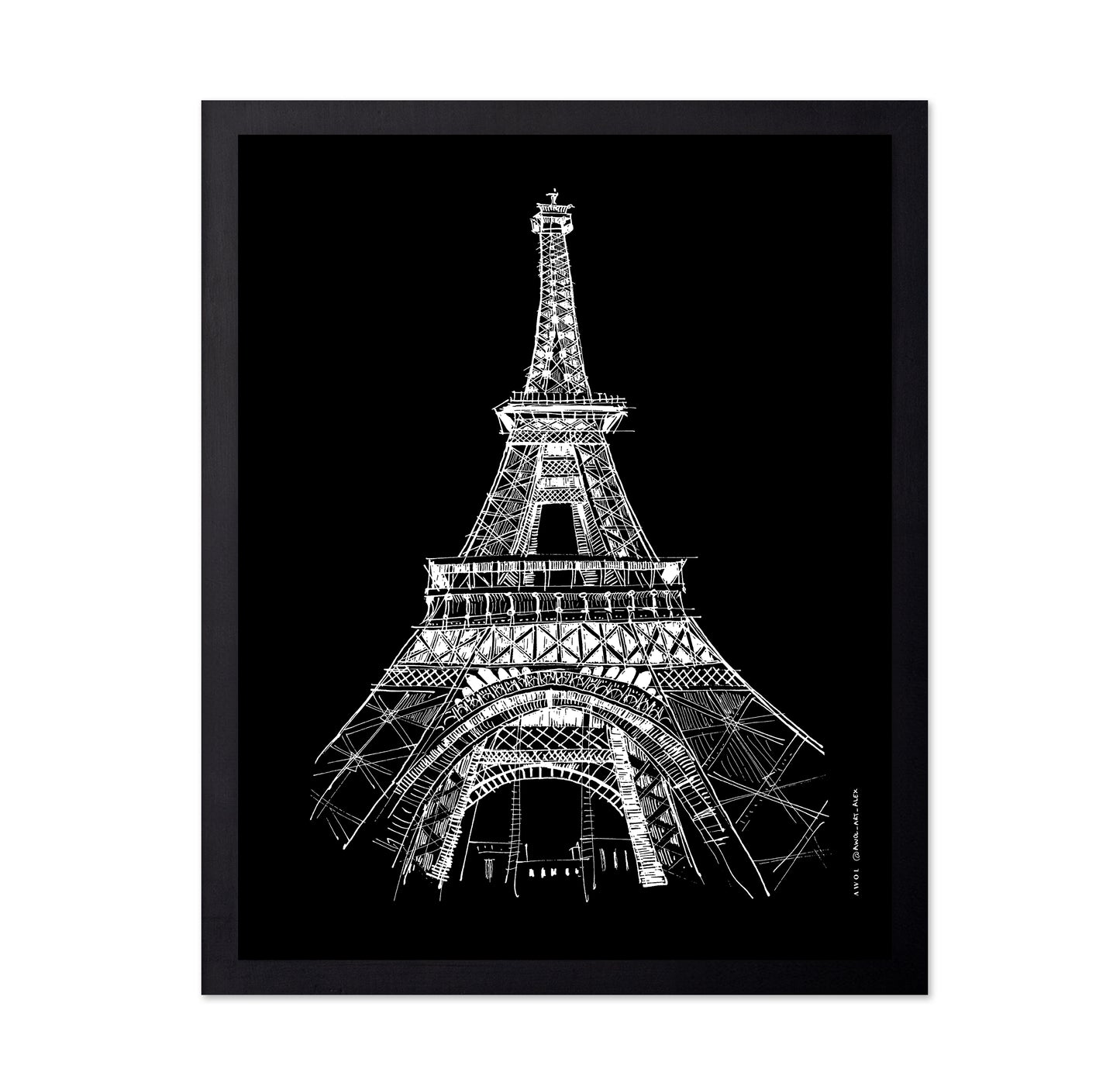 Eiffel Tower Architectural Drawing