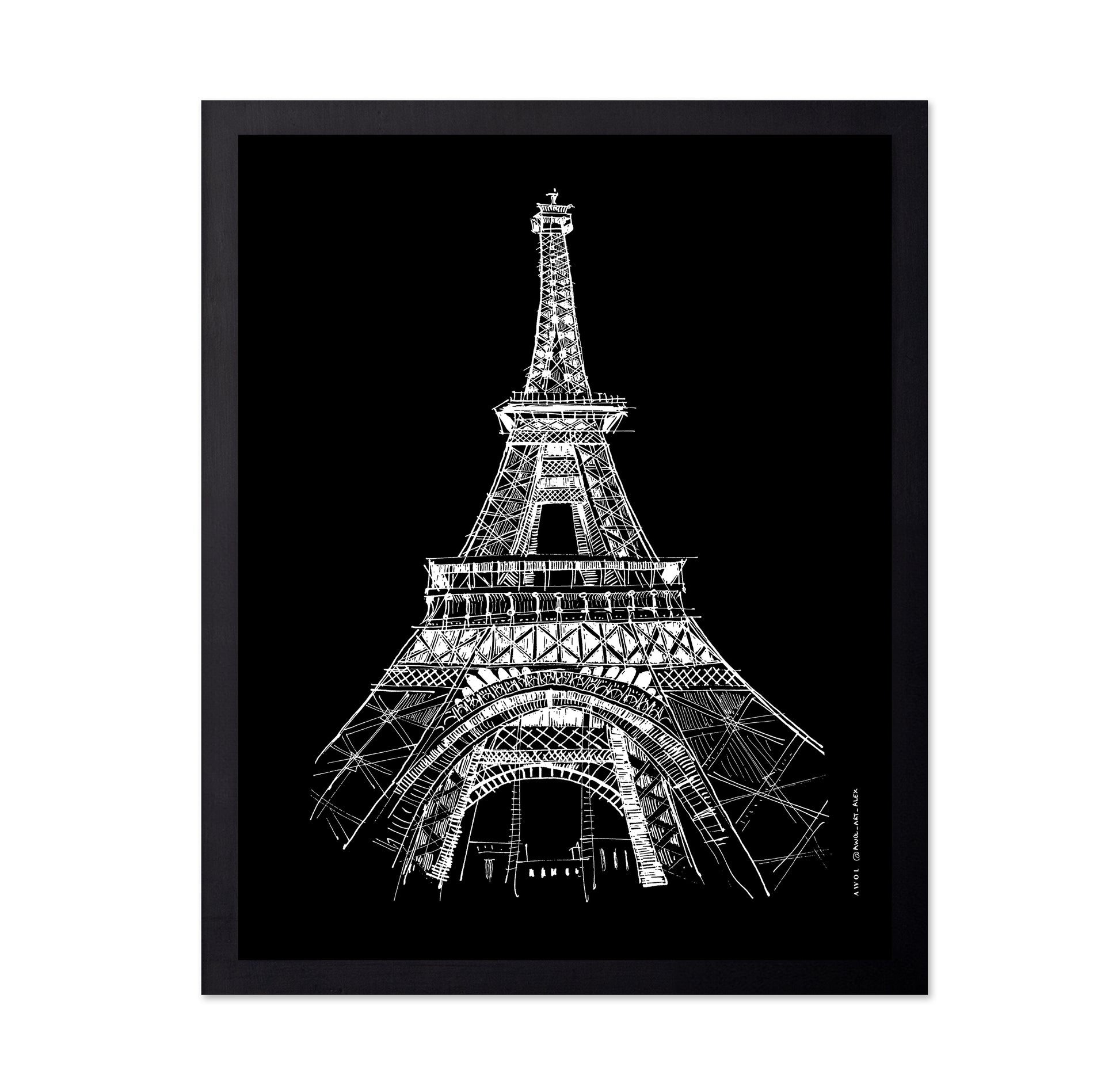 Eiffel Tower Architectural Drawing