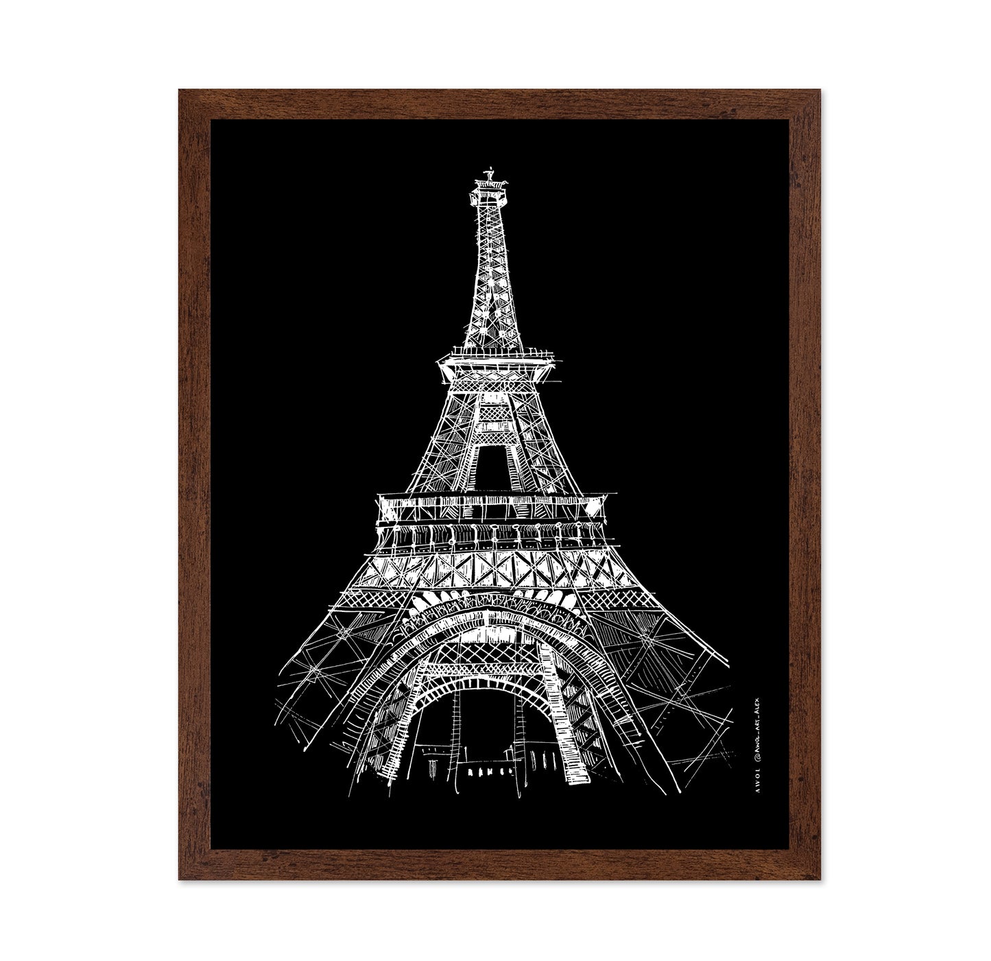 Eiffel Tower Architectural Drawing