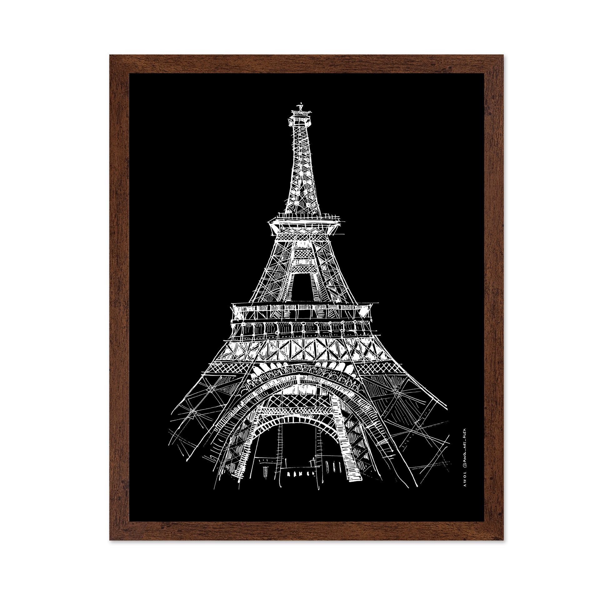Eiffel Tower Architectural Drawing