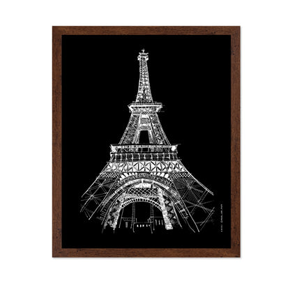 Eiffel Tower Architectural Drawing