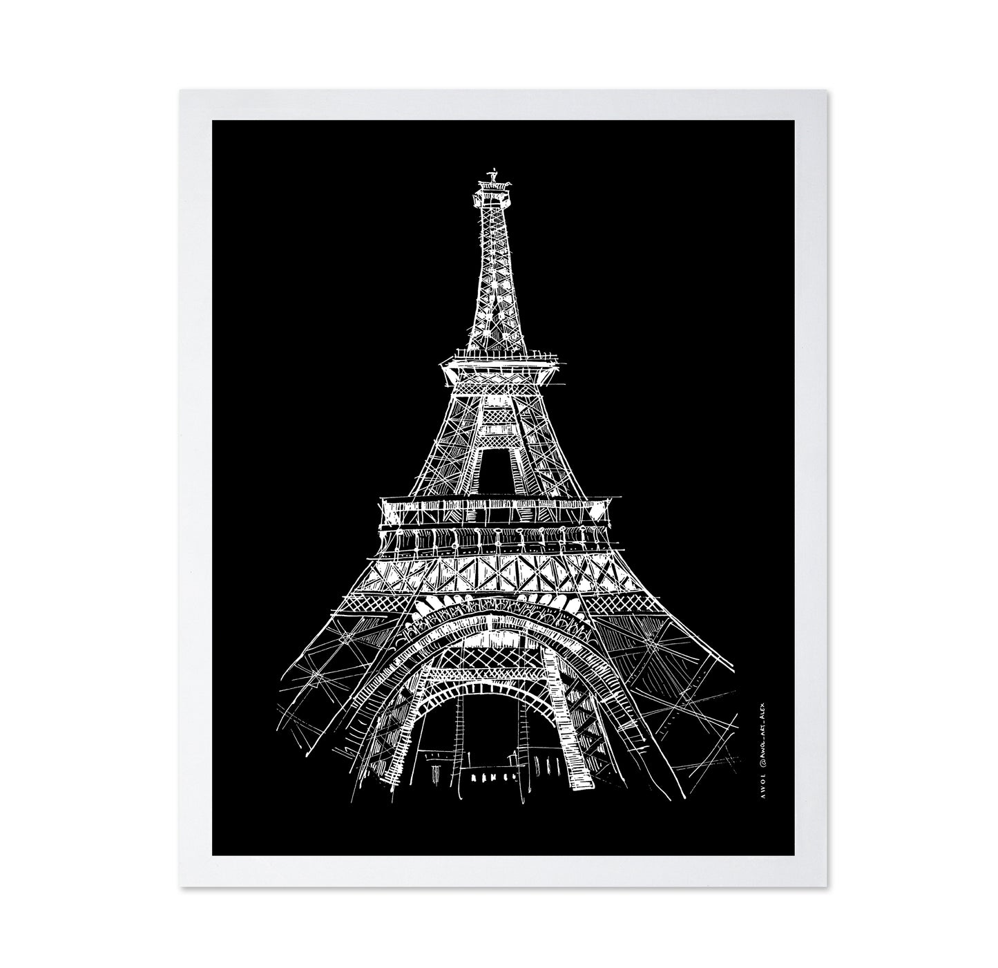 Eiffel Tower Architectural Drawing