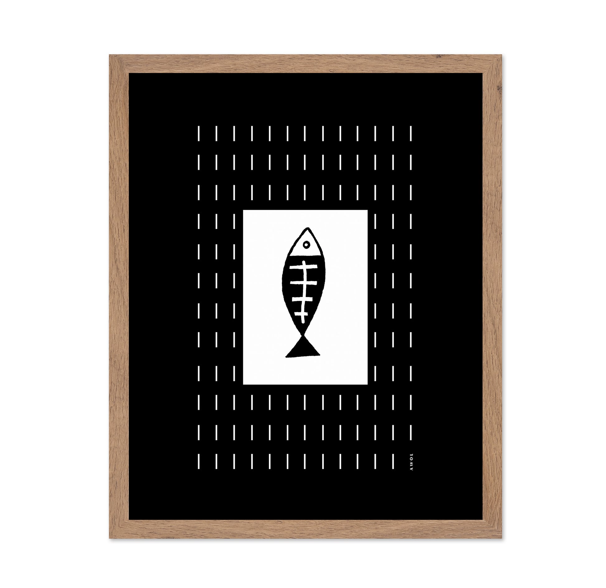 Minimalist Fish Swimming In Abstract Rain