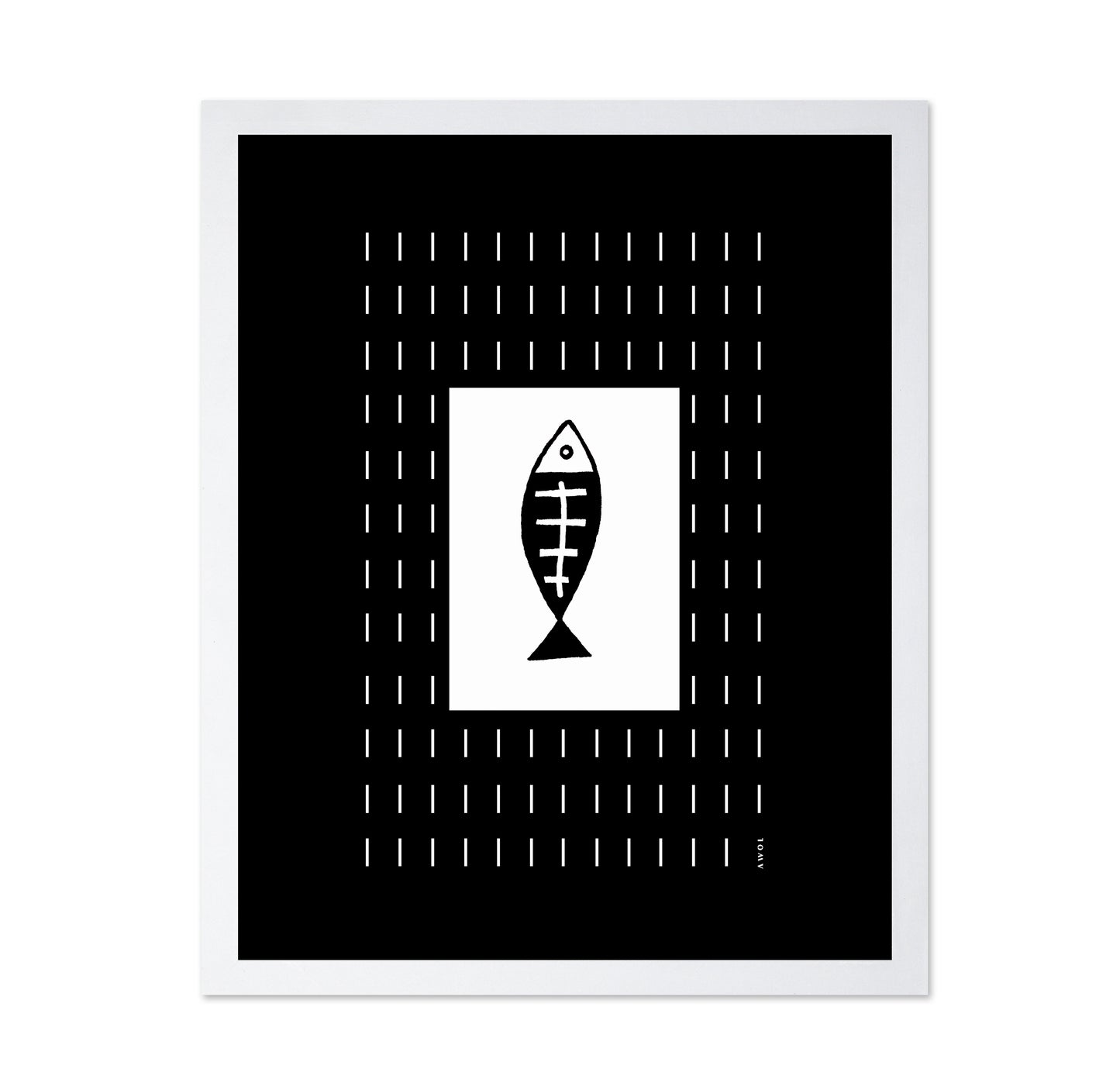 Minimalist Fish Swimming In Abstract Rain