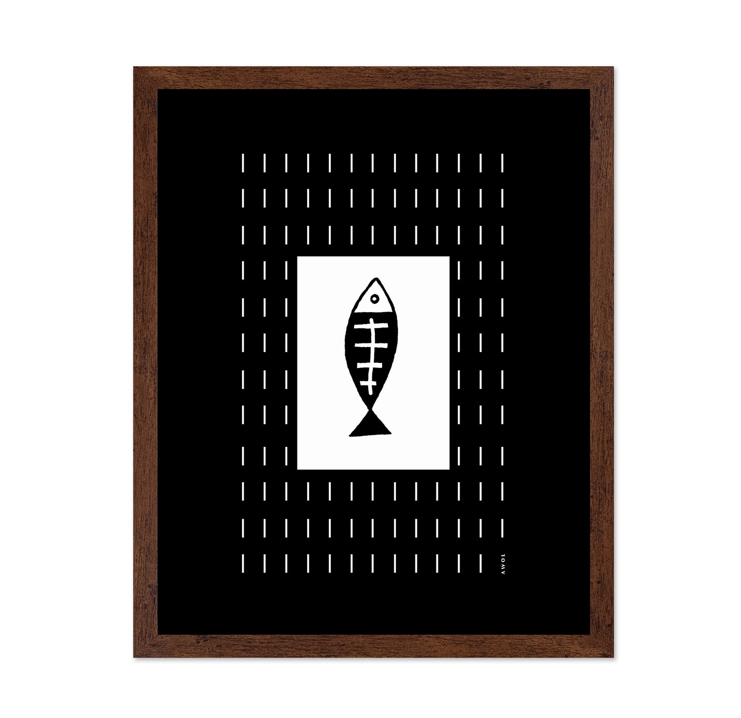 Minimalist Fish Swimming In Abstract Rain