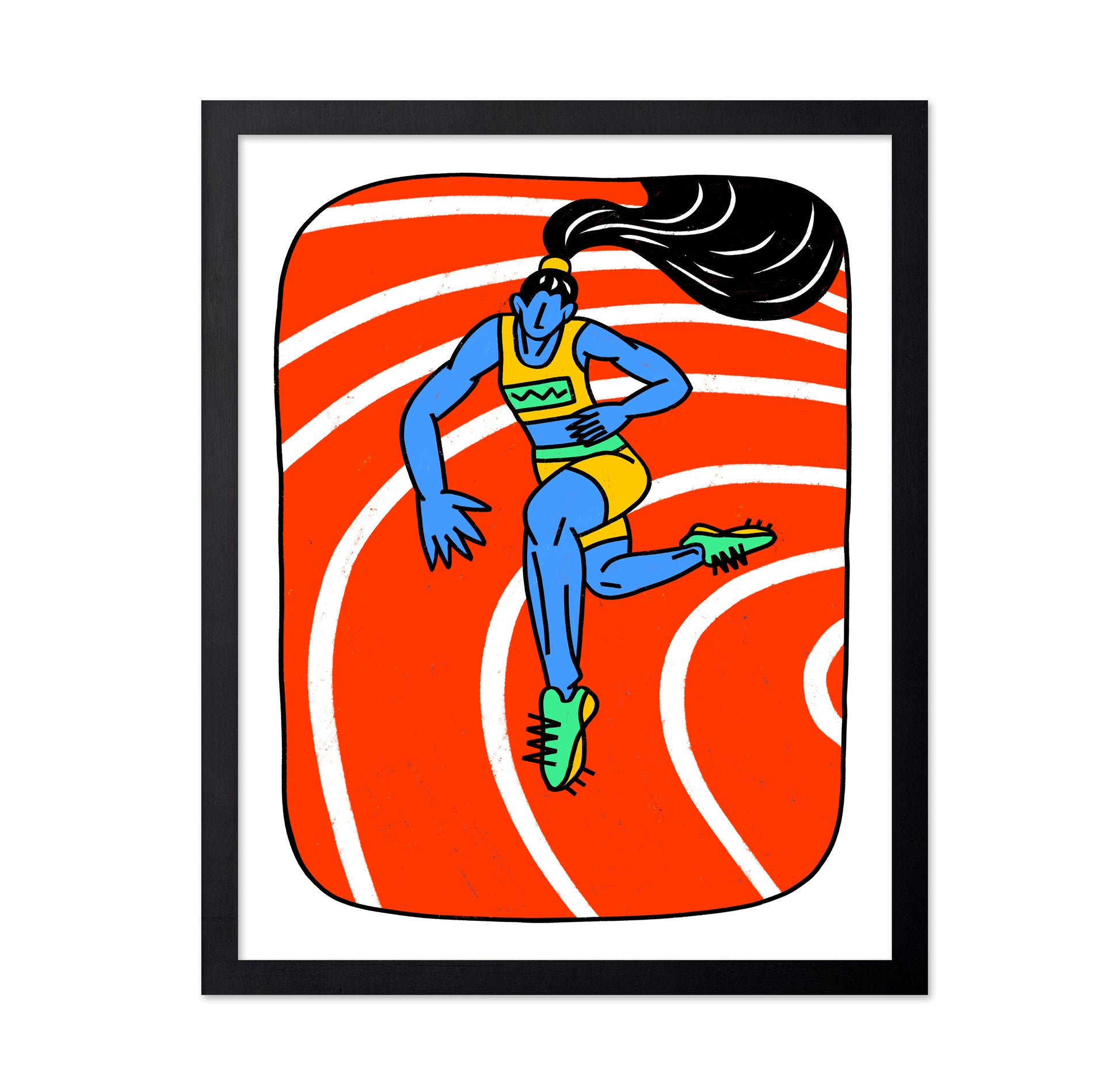 Athletic Girl Running on Track Field