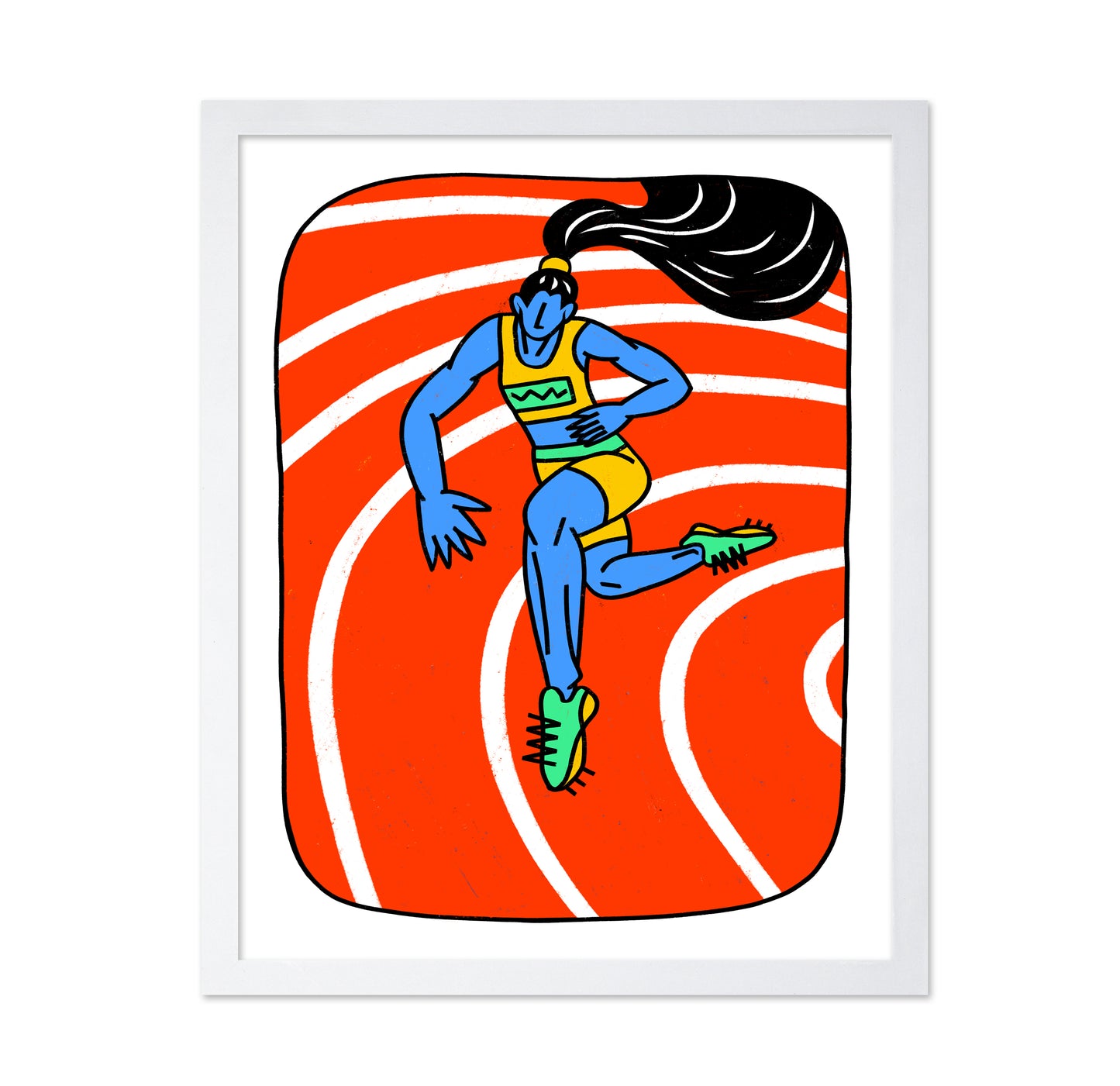 Athletic Girl Running on Track Field
