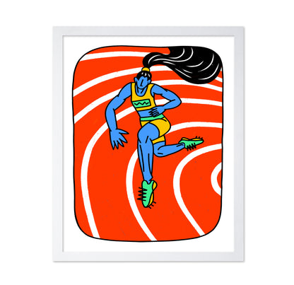 Athletic Girl Running on Track Field