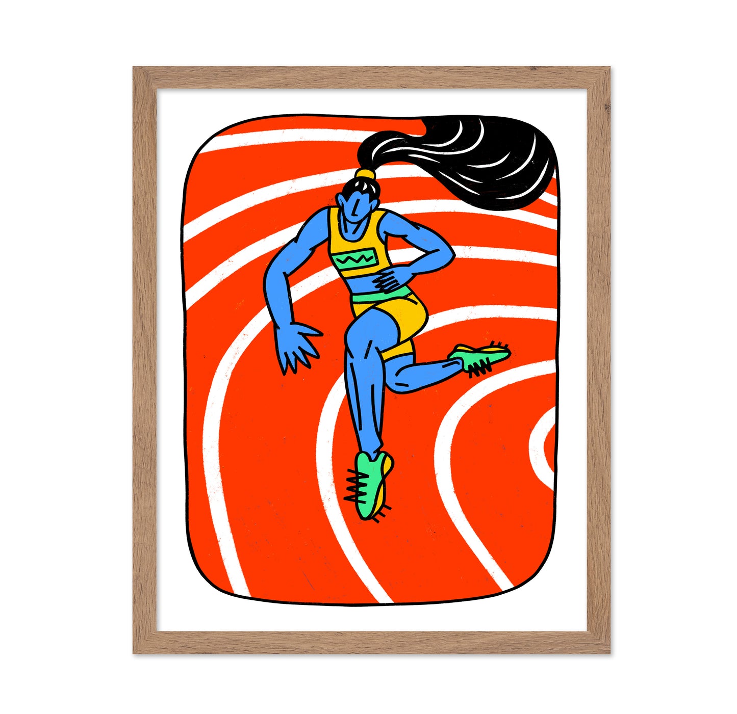 Athletic Girl Running on Track Field