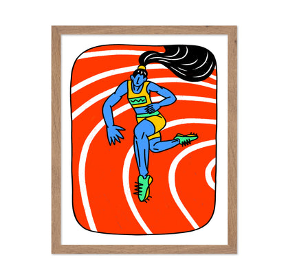 Athletic Girl Running on Track Field