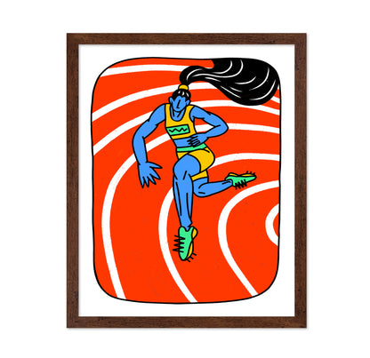 Athletic Girl Running on Track Field