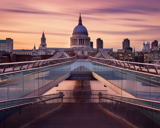 Millennium Bridge Leading Towards St. Paul'S Church