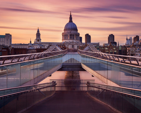 Millennium Bridge Leading Towards St. Paul'S Church