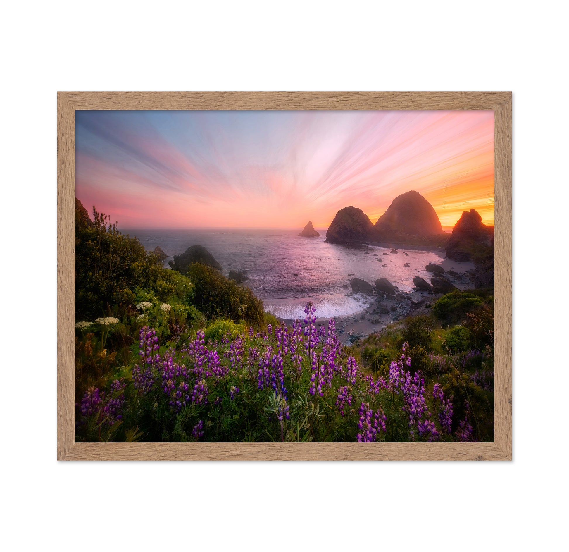 Sister Rocks With Lupin Blooms