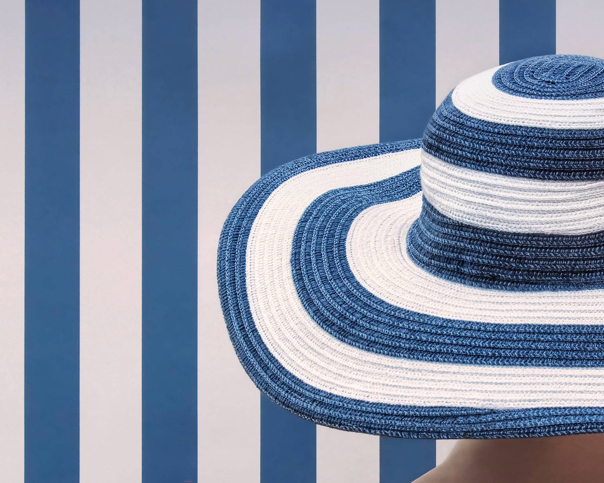 Blue And White Hat