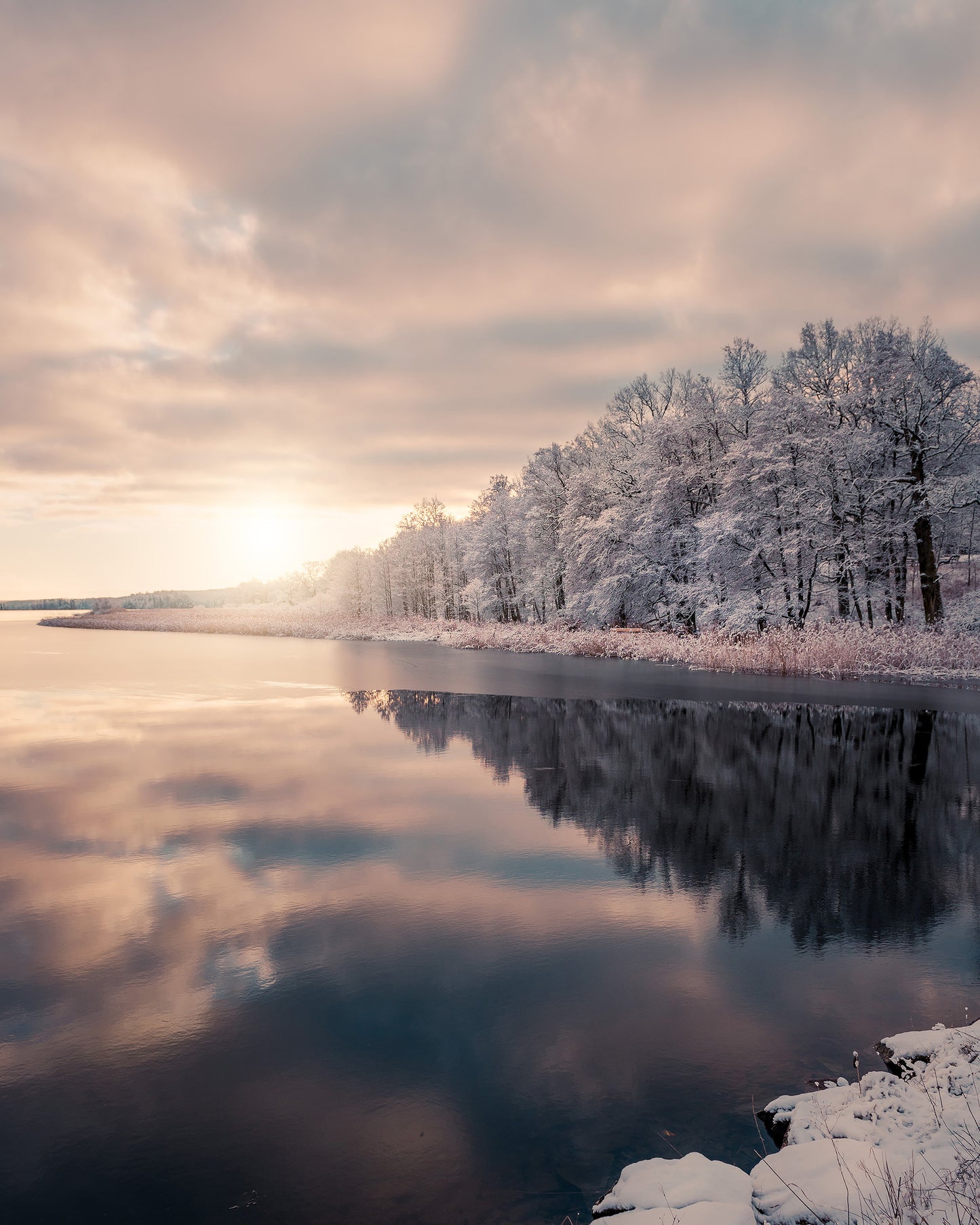 Ice Slowly Taking Over the Lake