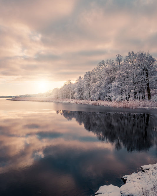 Ice Slowly Taking Over the Lake