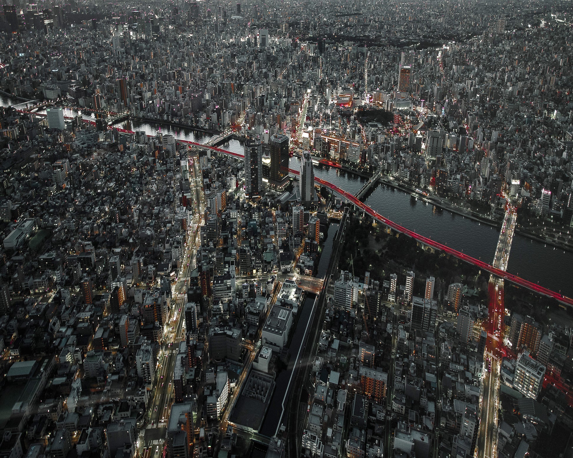 Red Line In The Dark Tokyo