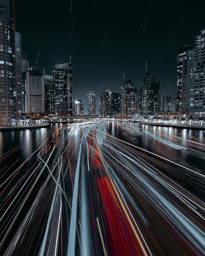 Traffic Jam In The Dubai Canal