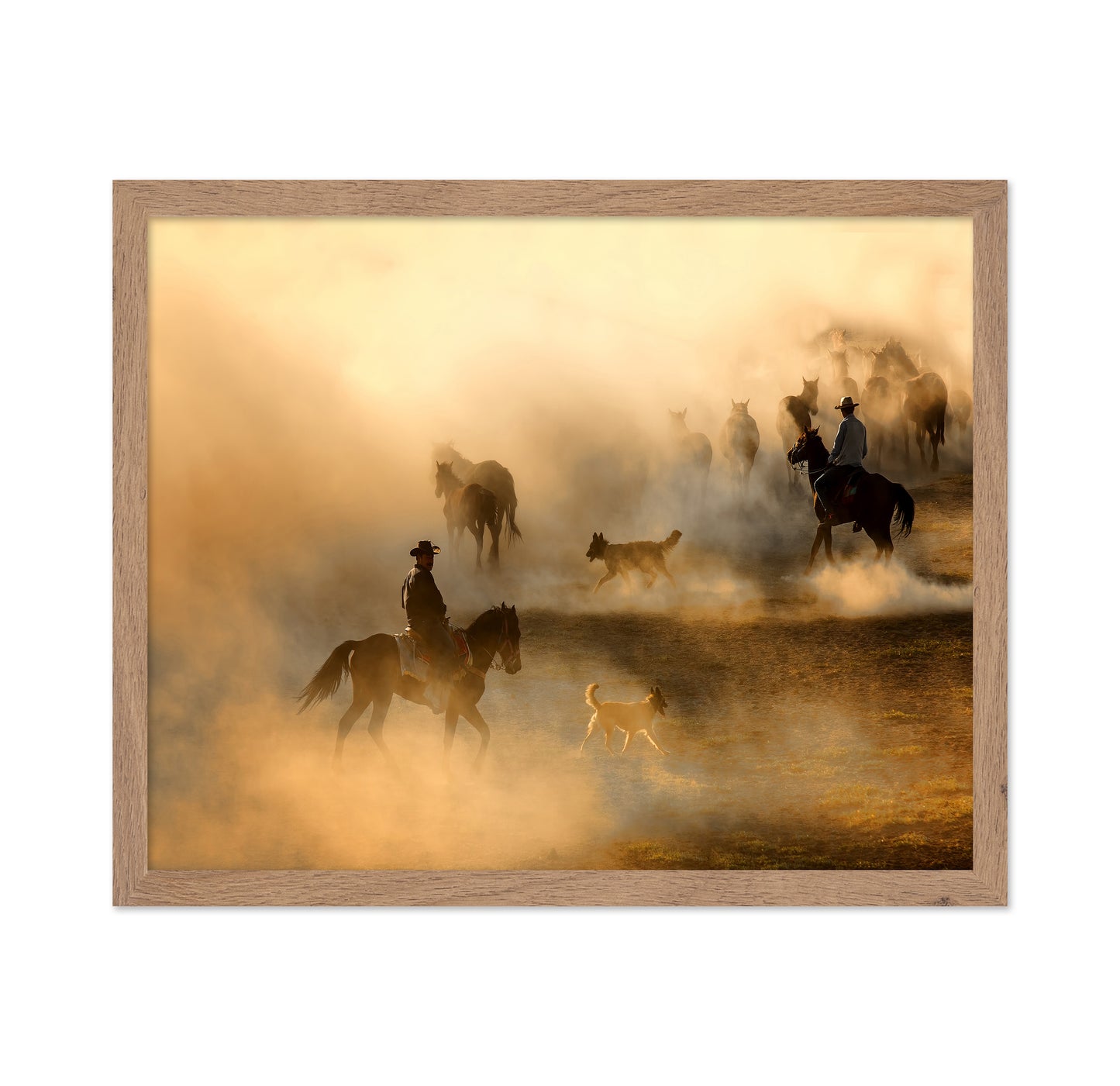 Cowboys Herding Horses