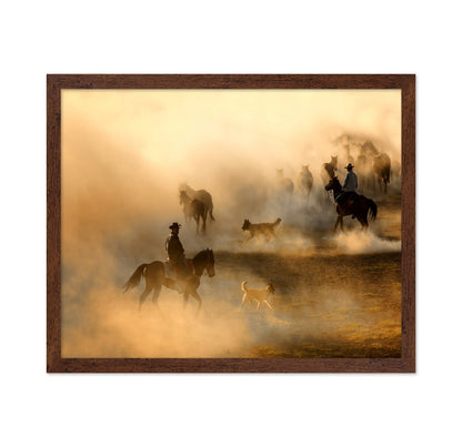 Cowboys Herding Horses