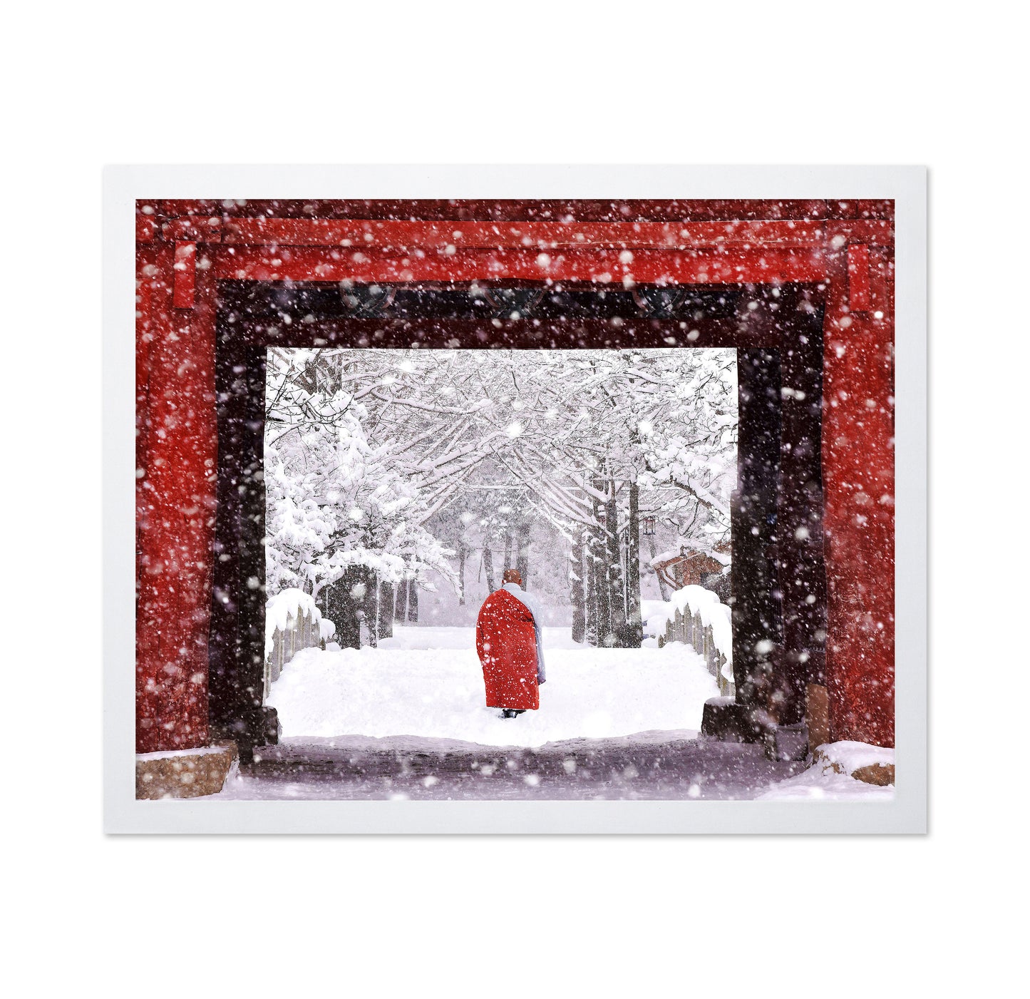 Monk In Snowy Day