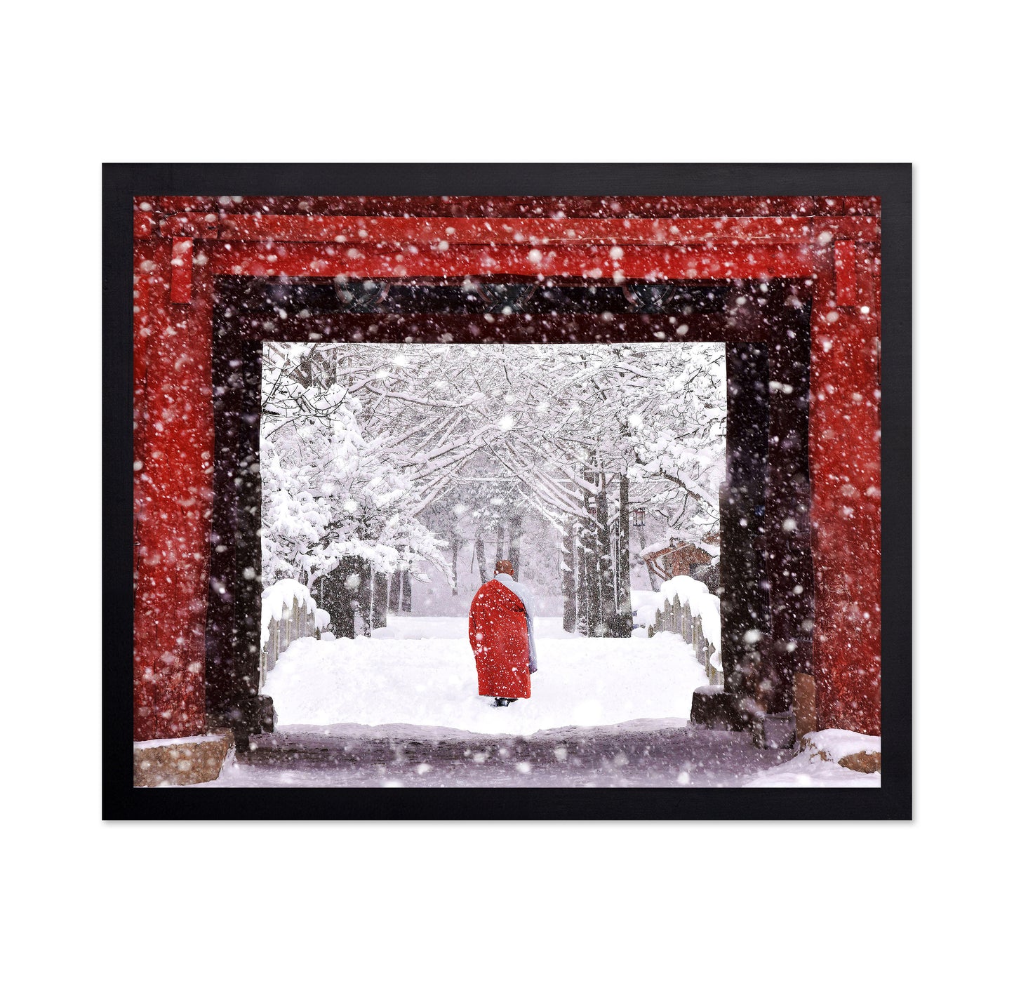 Monk In Snowy Day