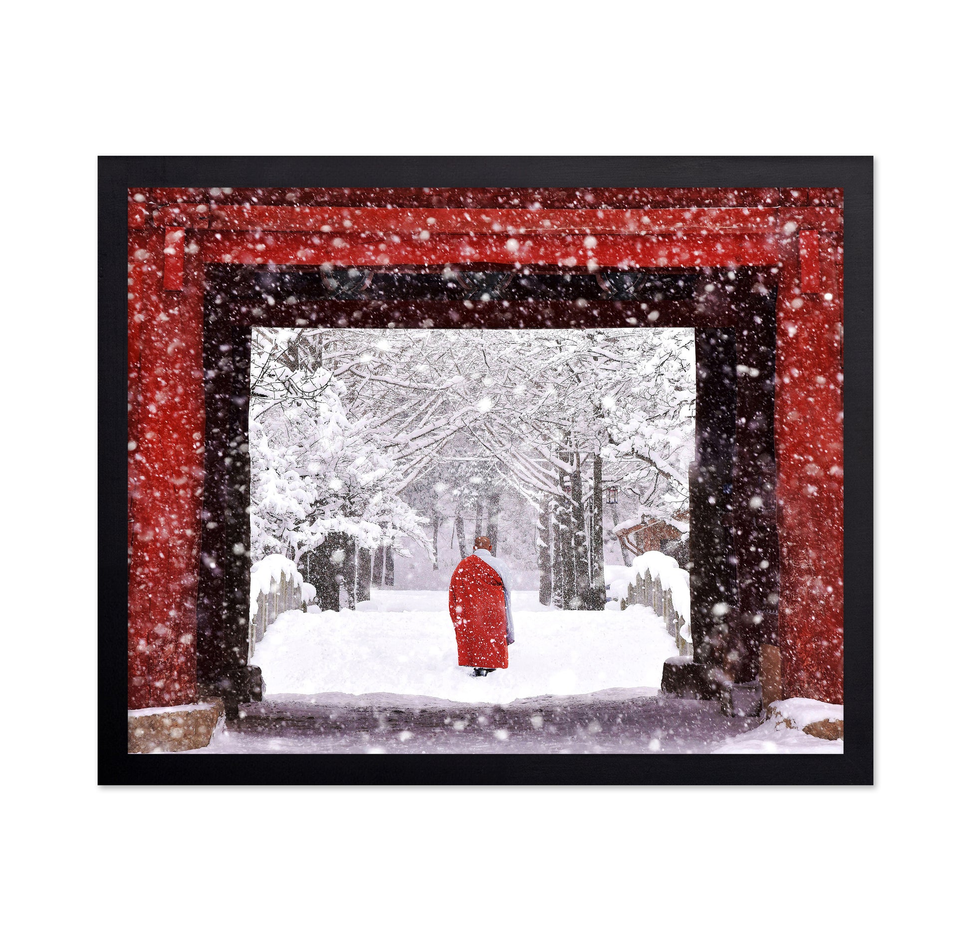 Monk In Snowy Day
