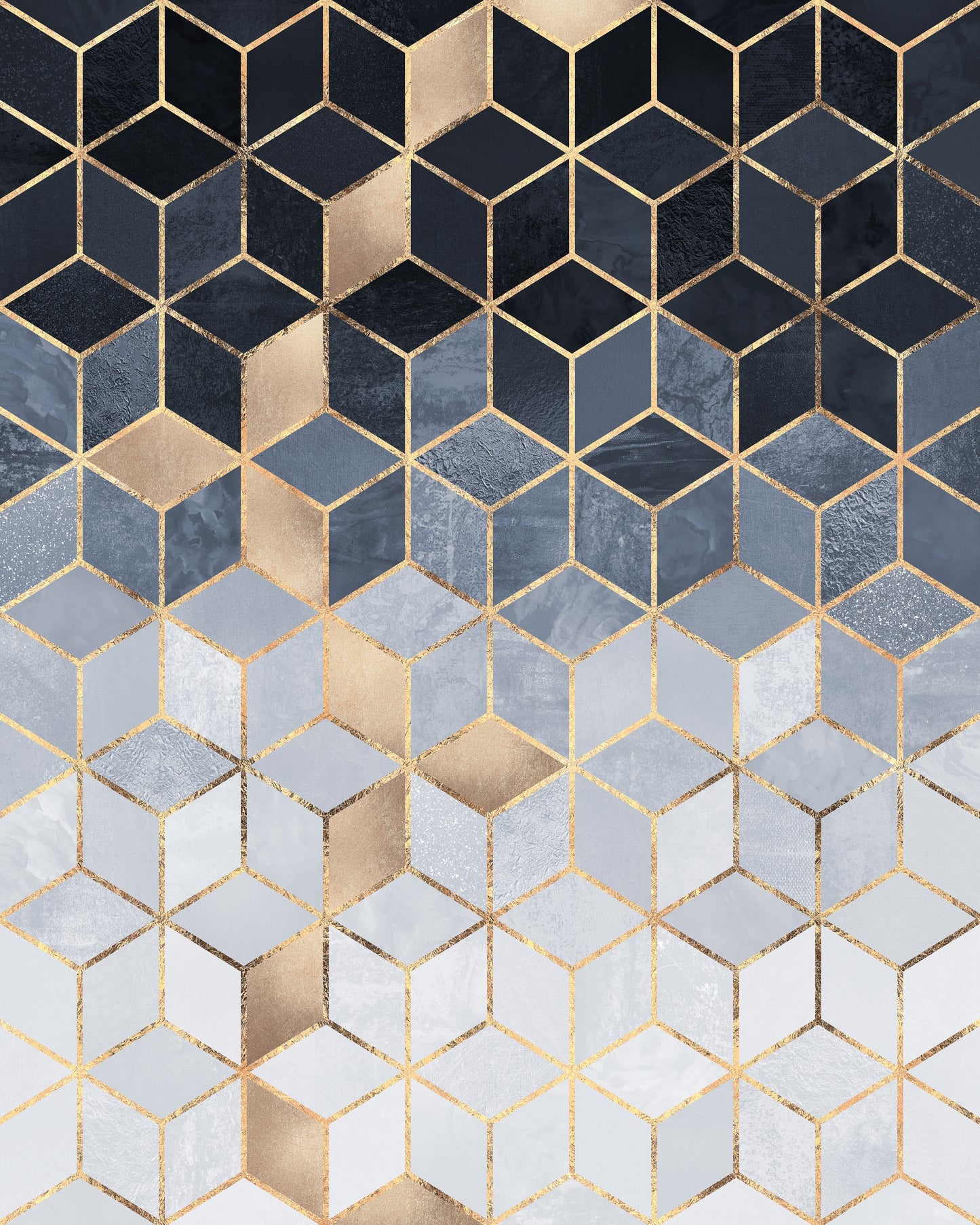 Soft Blue Gradient Cubes