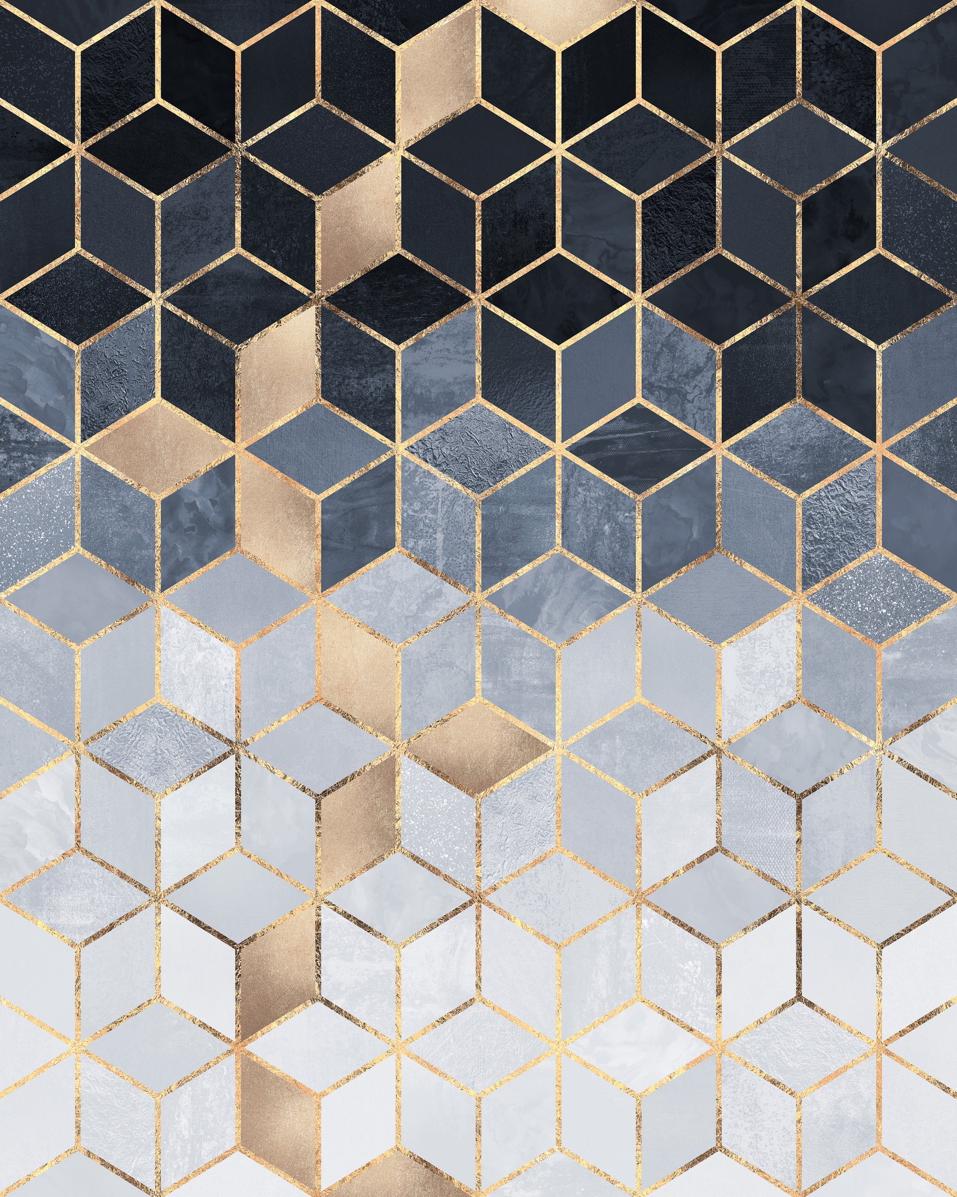 Soft Blue Gradient Cubes