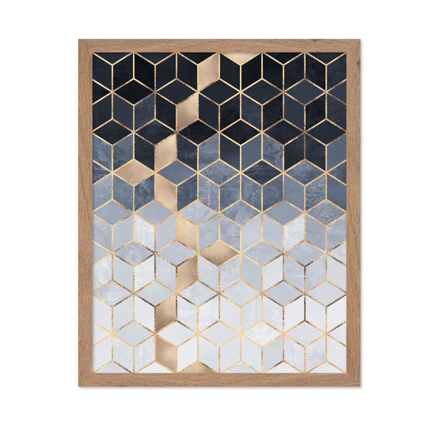 Soft Blue Gradient Cubes