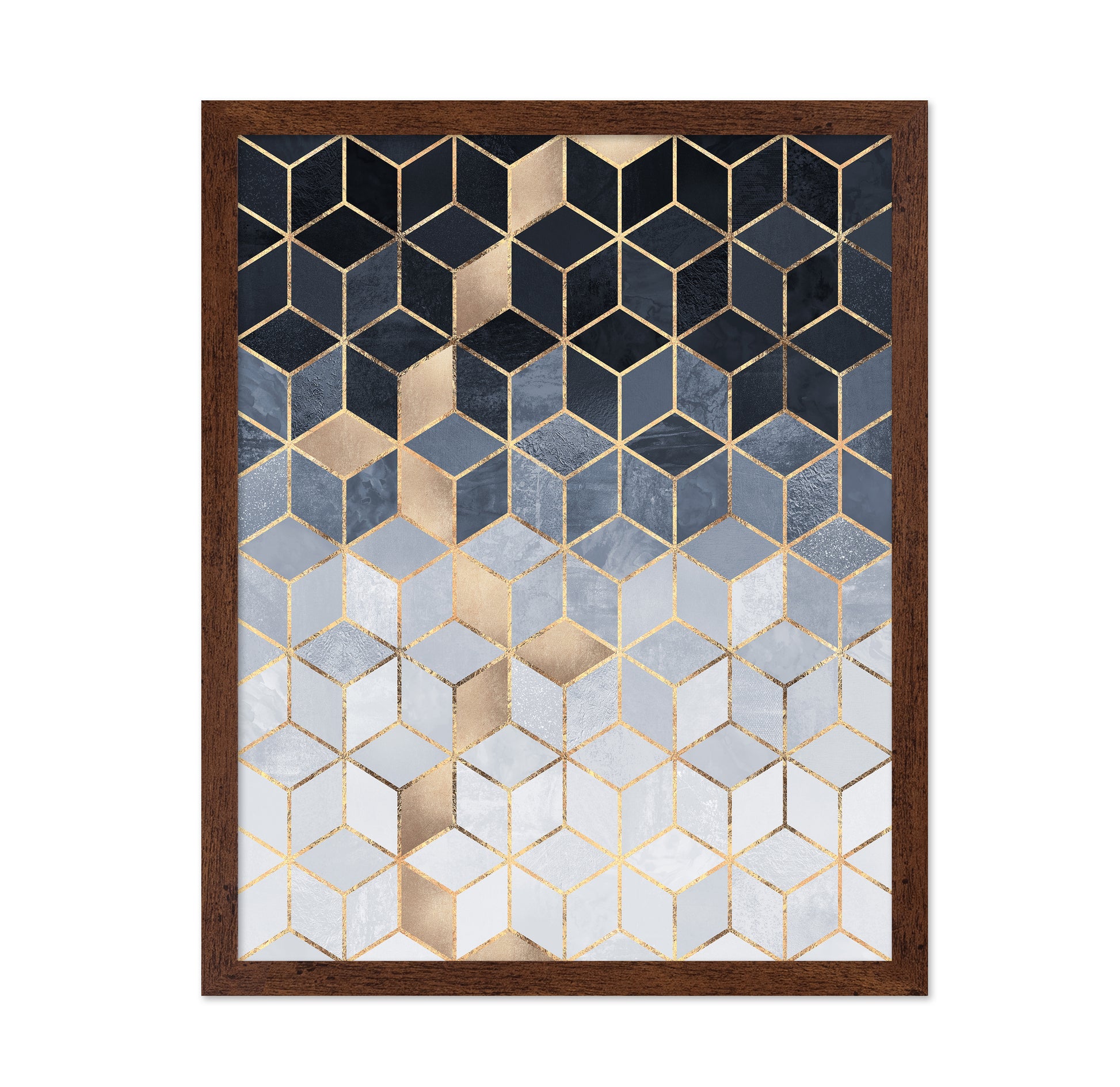 Soft Blue Gradient Cubes