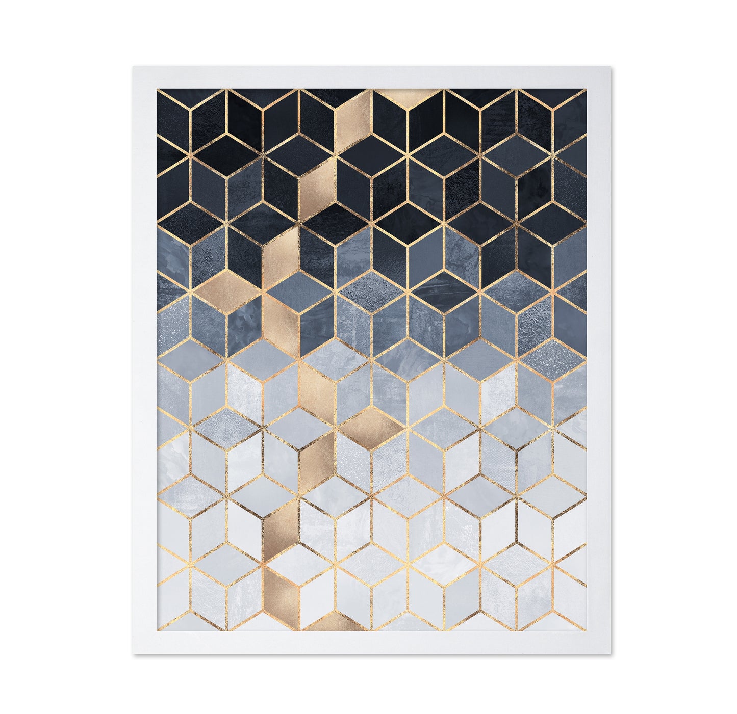 Soft Blue Gradient Cubes