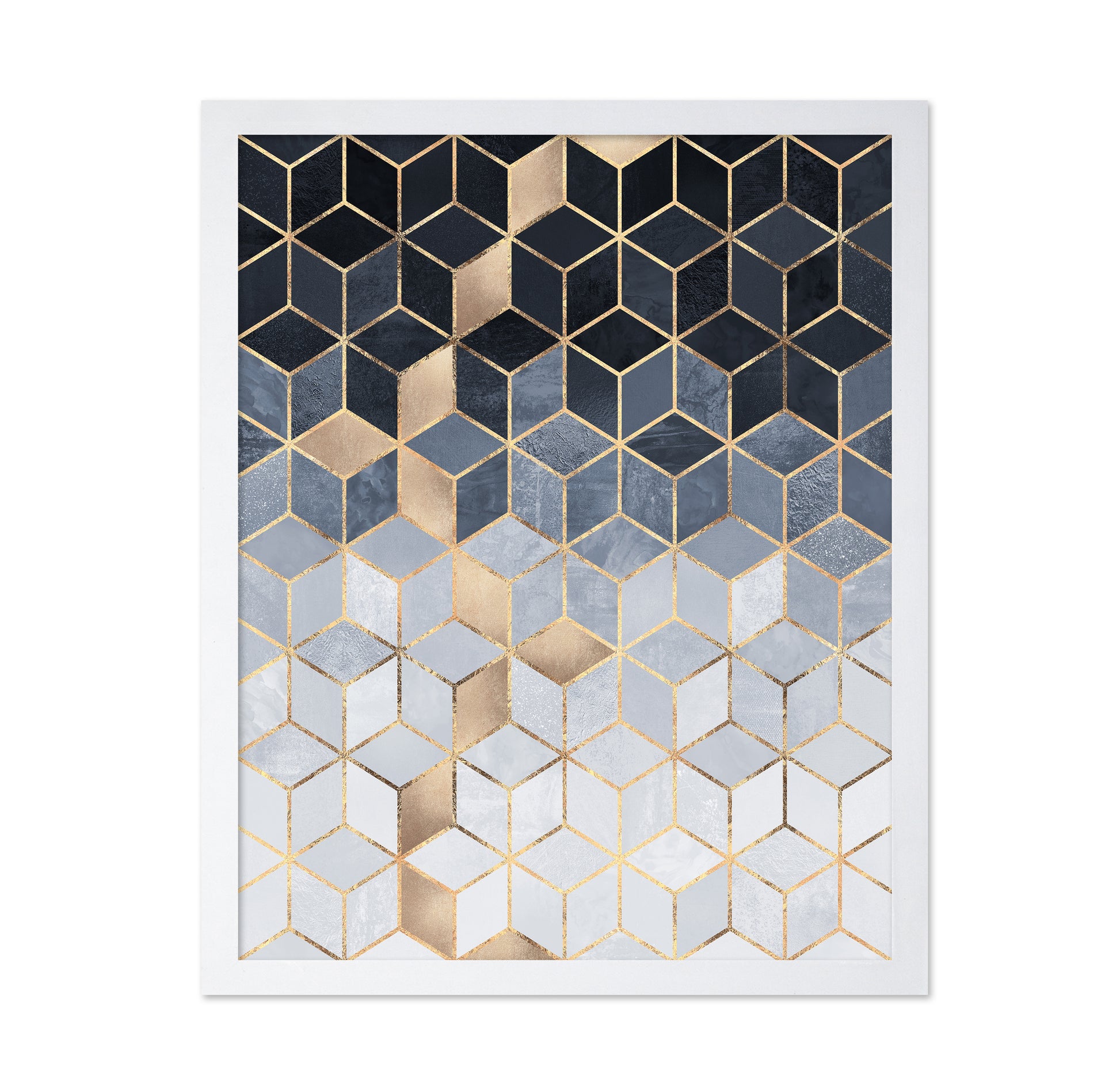 Soft Blue Gradient Cubes
