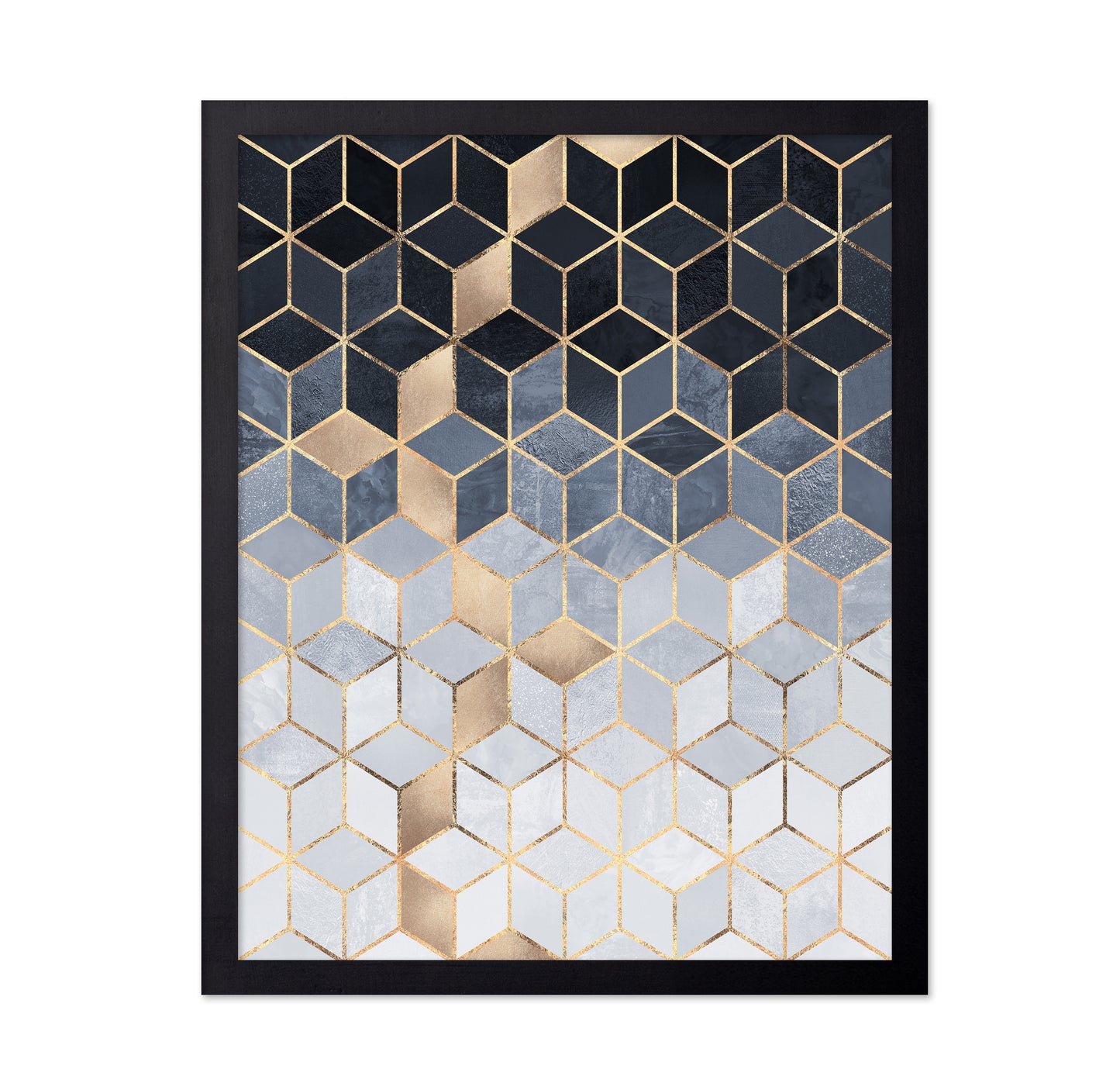 Soft Blue Gradient Cubes