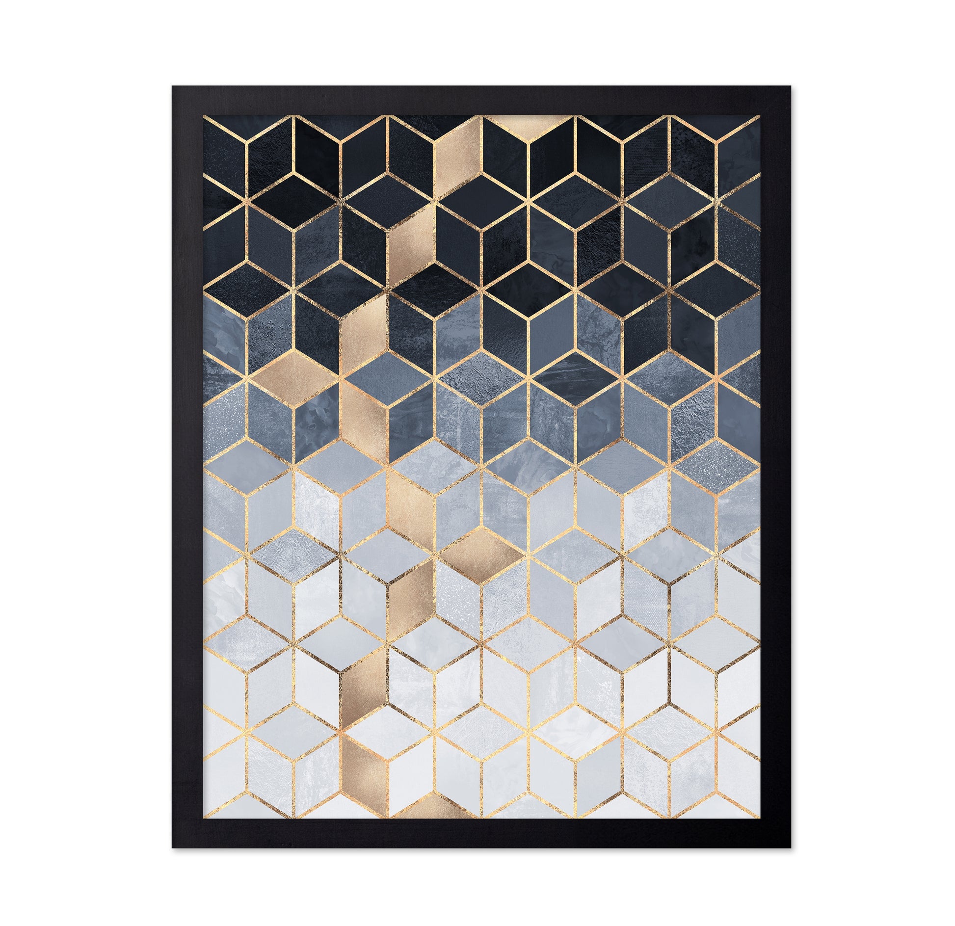 Soft Blue Gradient Cubes