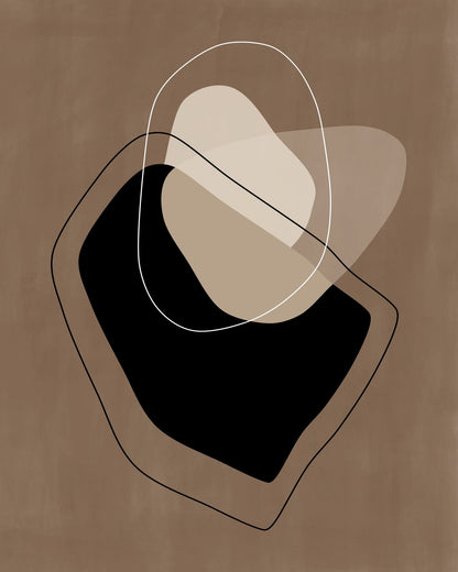 Layered Organic Shapes In Neutral Tones
