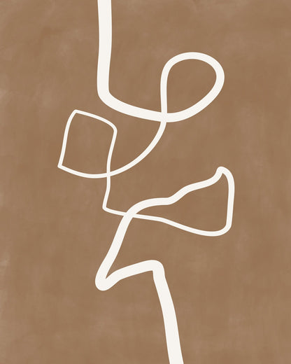 White Single Line Artwork