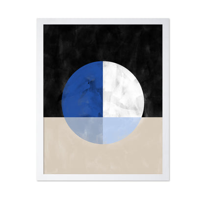 Isected Circle With Blue And White Quadrants
