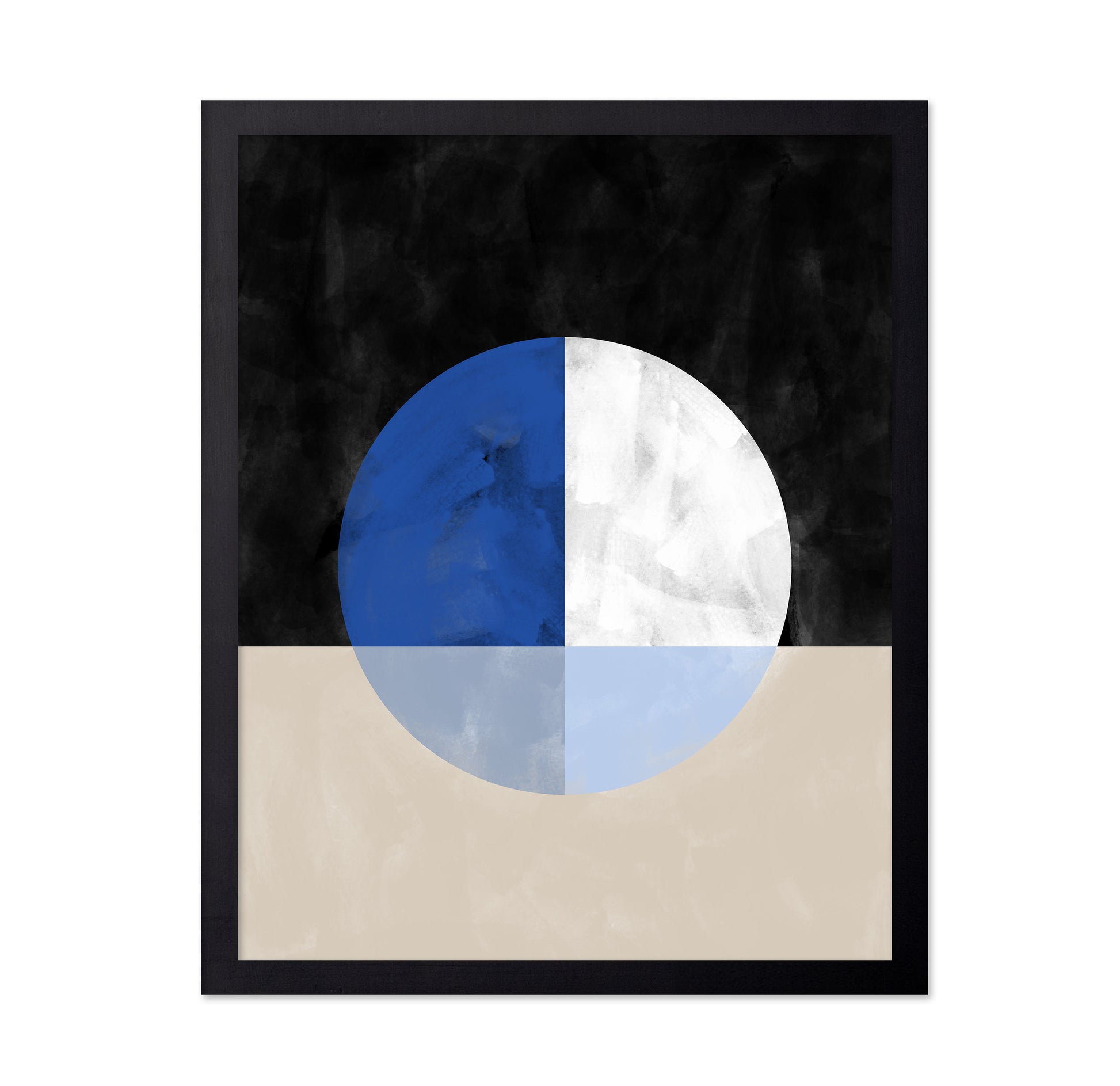 Isected Circle With Blue And White Quadrants