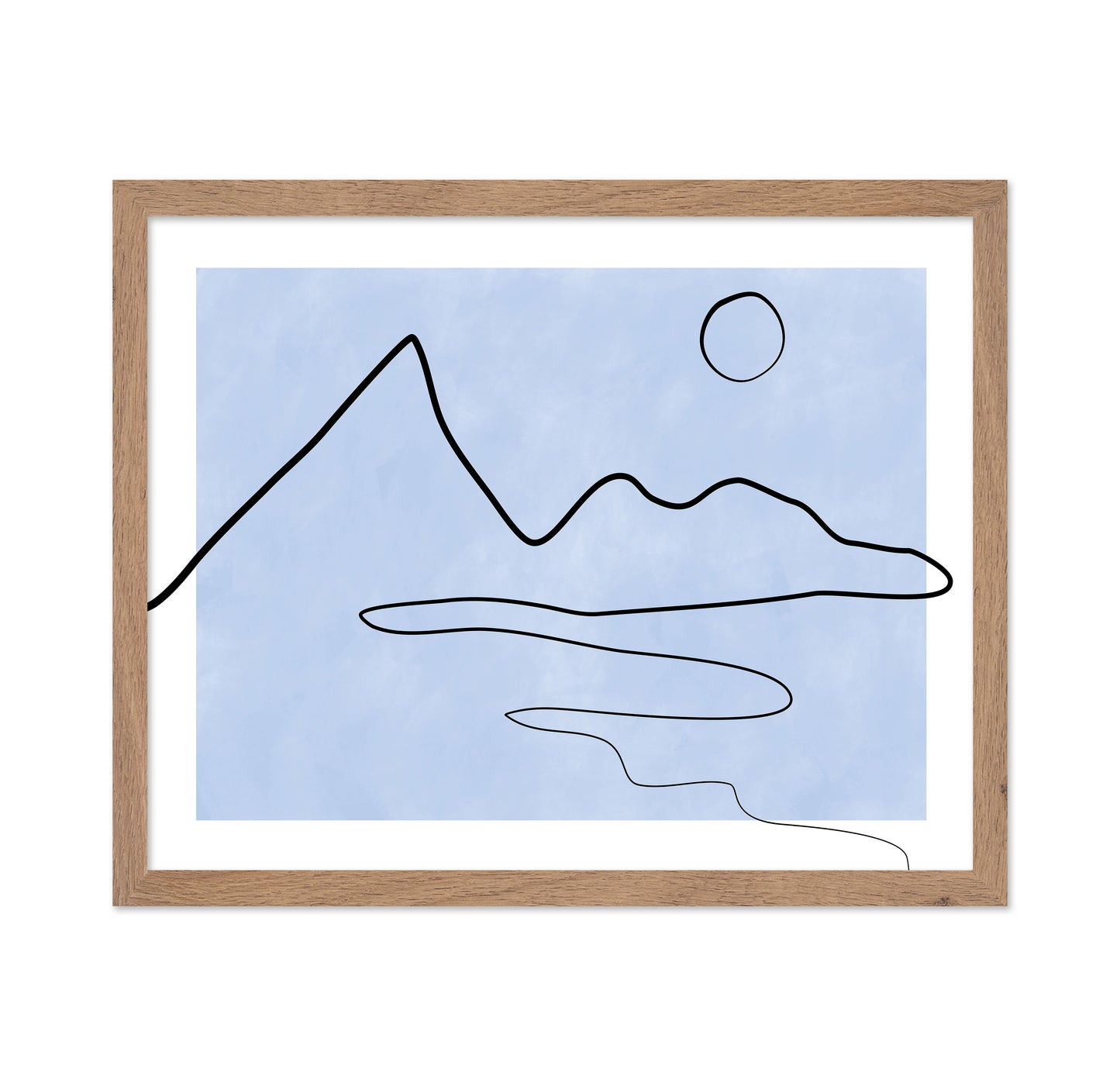 Line Sketch Of Mountains And Sun