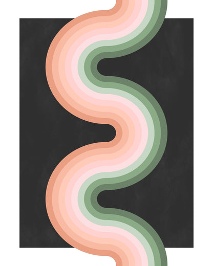 Wavy Pattern With Layered Pastel Tones